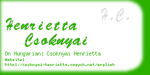 henrietta csoknyai business card